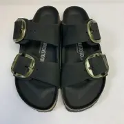 Birkenstock New w/ Box Arizona Tortoise Big Buckle Black Nubuck Leather Regular