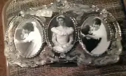 New in Box Mikasa Galerie Satin Glass Princess Picture Frame 3 Ovals