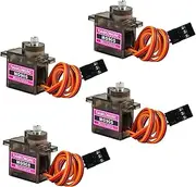 4Pcs MG90S Servo, Full Metal Gear 9g Micro Servo Upgraded SG90 Digital Servo 180 Degree, for Smart Car Robot Robotic Arm RC Models (with Mechanical Limit)