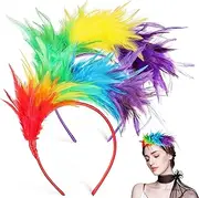 [Luxshiny] 2PCS Headpiece for Women: Vintage Fascinator, 1920s Fascinator with Plume Headband Party Fascinator Womens Headbands for Cocktail Tea Party Halloween Carnivals