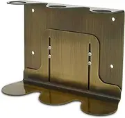 Kuishi Wall-Mounted Soap Dispenser Bracket, 8oz - 18oz Soap Bottle Holder, Triple Gold Coloured Mounted Wall Soap Dispenser, Resistant to Corrosion, Bottles Not Included