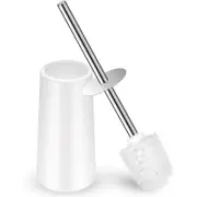 Catzon Toilet Brush and Holder Toilet Brush with 304 Stainless Steel Long Handle-White