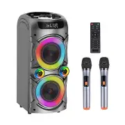 Karaoke Machine with 2 Wireless Microphones, Portable PA System Big Bluetooth...