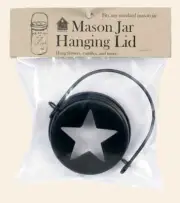 New -- LID with Star Cutout for Standard / Regular Mason Jars - Swinging Handle