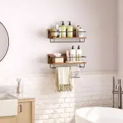 HOOBRO Wall Mounted Wine Rack 2 Pack Wine Shelf Hanging Floating Wall Shelves