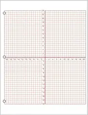 Geyer Instructional Products - Numbered Axis Graph Paper, 4 Quadrant Grid with 3/16" Squares, Accentuated Axes, Double Sided, Red Lined, 500 Sheet Ream, Three Hole Punched