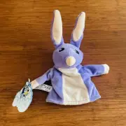 Bob Bilby 20cm Plush Bluey Figure Doll Soft Toy Cartoon Hand Puppet Purple BNWT