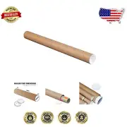 Reusable 2" x 24" Kraft Mailing Tubes with Strong Caps - 50 Pack for Documents