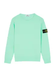 Stone Island Kids Logo Cotton Sweatshirt (6-8 Years) - Green Light - 06YR (6 Years) 06YR (6 years)