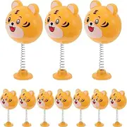 Garneck Versatile Scooter Helmet Decor 10pcs Cartoon Tiger Bobbleheads Desk Ornament