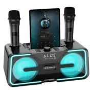 Karaoke Machine for Adults Kids with 2 UHF Wireless Microphones, Portable Blu...