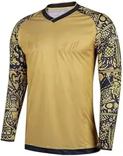 [KELME] Kids Padded Goalie Shirt, Youth Goalkeeper Jersey, Long Sleeve Turf Training Soccer Uniform