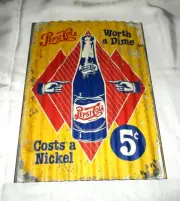 PEPSI-COLA 'Worth a Dime - Costs a Nickle' Corrugated Heavy Metal Sign #4 - NEW