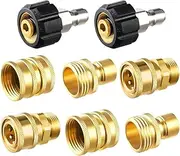 Bestgle 8 Pack Pressure Washer Adapter Set, High-Pressure Washer Quick Connect Kit, M22 Metric Male Thread Quick Connector, M22 Swivel to 3/8'' Quick Connect, 3/4" to Quick Release, 5000 PSI