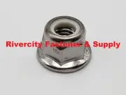 (50) M8-1.25 Hex Flange Stop Lock Nut Nylon Insert A2 Stainless DIN 6926 8mm