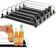 Soda Can Dispenser - Rotating Drink Organizer | Soda Can Holder for Fridge | Beer Soda Pop Cans Storage Pantry Organization Adjustable Soda Holder