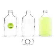 200ML Glass Water Bottle Juice Drink Screw Lid Kitchen Pantry Storage Jars