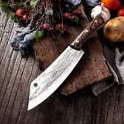 Butcher Knife Kitchen Chef Meat Cleaver Chop Slicing Forged Steel Wood Handle S