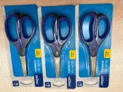 Caliber 5.25” Soft Handle Blunt Tip Scissors (5 1/4 inch), Lot (3) Pairs, NEW