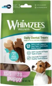 WHIMZEES Puppy Dental Dog Treats, Value Bag, Extra Small/Small (2-9Kg Puppies),