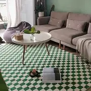 Iczodrow Modern Green Moroccan Checkerboard Rugs for Addition to Formula Room 48”x32”, Durable Soft Shag Runner Rugs with Retro Reversible (63"x32", Green)