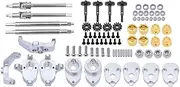 1/10 Front and Rear Axle Set for 1/18 RC Crawler TRX4-M Ground Clearance+8.1MM DIY Kit Aluminum TRX4M Straight Axles Change to Portal Fr&on&t Rear Axles(Silver)