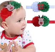 Fashband Baby Girl Headbands Flower Hair Band Elastic Hair Accessories for Christimas Party Decoration Costume(Pack of 2)
