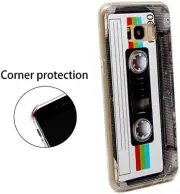 Case for Galaxy S8 Plus Matte Finish with TPU Soft Bumper Retro Cassette Tape Ca