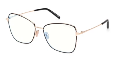 Tom Ford FT5906 001 Black/Monocolor/Shiny Rose Gold Butterfly Women's Eyeglasses