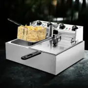 Devanti Electric Commercial Deep Fryer Twin Frying Basket Chip Cooker