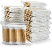Cotton Swabs 2000ct(20 Pack), Cotton Swabs with Wooden Sticks, Double Tips Cotton Buds, 3 inch Cotton Swabs for Ears, Makeup, Personal Grooming and Household Cleaning