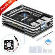 New Raspberry Pi Acrylic Case 9 Layers With Cooling Fan Fit For Raspberry Pi 4B