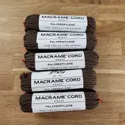 Lot of 5 Vintage Lily Macrame Cords Heavy 16 2/3 Yards Each Shade 618 Brown