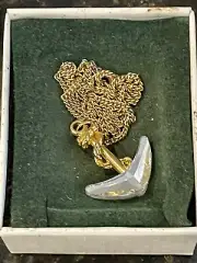 SWAROVSKI Swan Signed Crystal Memories Anchor Necklace NIB