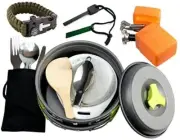Camping Cookware Mess Kit Backpacking Gear & Hiking Outdoors Bug Out Bag