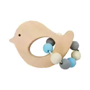 Wooden Bird Rattle - Natural Blue - Hess-Spielzeug