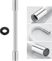zolyet 360 Degree er Extension Hose Silicone Extension Tube with Leakproof Gasket Bubbler ible Ext Water Hose White 50cm