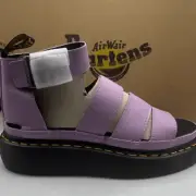 Dr Martens Leather Clarissa II Quad Chunky platform Sandal Lilac Pisa Women 7
