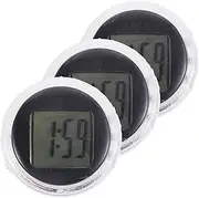GLEAVI 3pcs Mini Motorcycle Clock Stick Digital Clock with Display for Accurate Timekeeping Cars and Suvs
