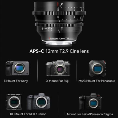 7artisans 12mm T2.9 APS-C Lens For Sony Fujifilm Canon Nikon Leica L M4/3 Mount