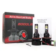 T8 LED 80W 8000LM High Power Headlight Dual Hi / Lo Bulbs - H13 9008 (for: Mitsubishi)