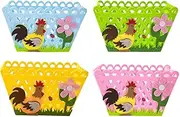 Riaisttd Easter Basket Bags, Egg Hunt Felt Bag, Easter Candy Treat Basket, 9.99x14.48cm Perfect for Party Favors, Rooster Pattern, Storage and Grocery Shopping, Single Attribute, Refer to description,