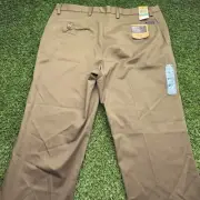 NWT Dockers Flat Front Dress Pants Mens 36x30 Brown Work Casual Straight Fit