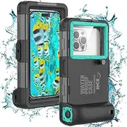[Nisso] Waterproof Underwater Snorkeling Phone Case for iPhone 14/13/12/11 Pro Max Mini Xr/X/Xs/Samsung Galaxy Note10/9/8/S10/9/8 Ultra Plus Professional [15m/50ft] Photo Video Diving Cover(SG Blue)