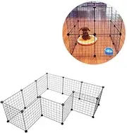 12pieces Pet Cage Large Rabbit Cage Indoor Dog Crates for Large Dogs Puppy Fence Indoor Wire Fence Animal Cage Puppy Cage Dog Crates& Kennels Pet Fence Large Dog Cage Black Wooden