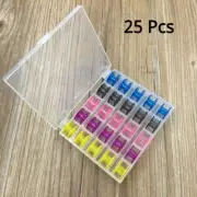 25pcs Sewing Machine Bobbins Clear Iron Spools Storage Box Home Sew Tools