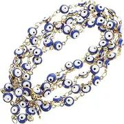 [EPIGEIST] Evil Eye Enamel Charm Bead Chain DIY Craft Necklace Making Accessory for Unique Jewelry Designs and Corrosion Resistant Fun Scary Eye Pattern