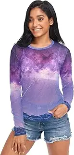 [RPLIFE] Night Sky Stars Purple Mesh Top, Sheer Top S-XXL