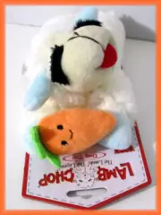 NEW SMILEY VEGGIE CARROT MULTIPET SOFT PLUSH 8" LAMB CHOP DOG TOY W/SQUEAKER
