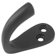 Plain Single Robe Hook, Matte Black